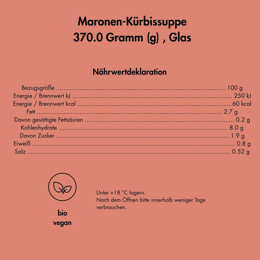 Bio-Kürbis-Maronen-Suppe: Cremig, nussig & herbstlich fein