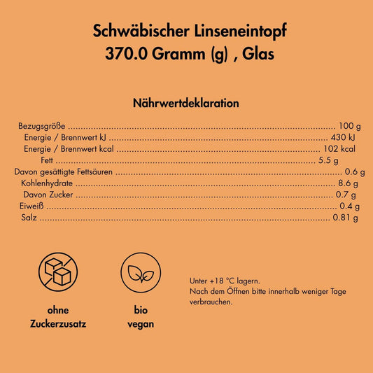 Bio-Schwäbischer Linseneintopf: Der Klassiker in vegan